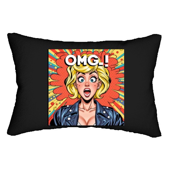OMG Funny comics Lumbar Pillows