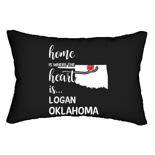 Logan County Oklahoma Is Where My Heart Is Gift Lumbar Pillows