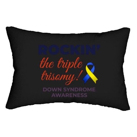 Down Syndrome Awareness Triple Trisomy Rock Lumbar Pillows