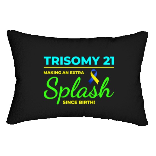 Down Syndrome Awareness Trisomy 21 Splash Lumbar Pillows