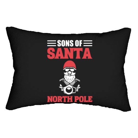 Sons Of Santa North Pole Motorcycle Rider Lumbar Pillows