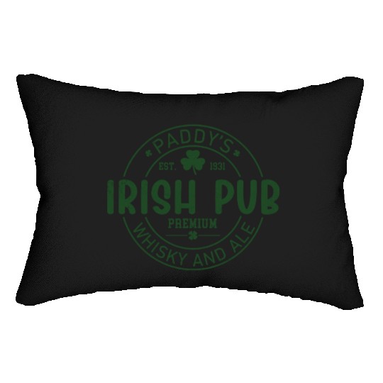Irish Pub Whisky and Ale, St Patricks Day Lumbar Pillows