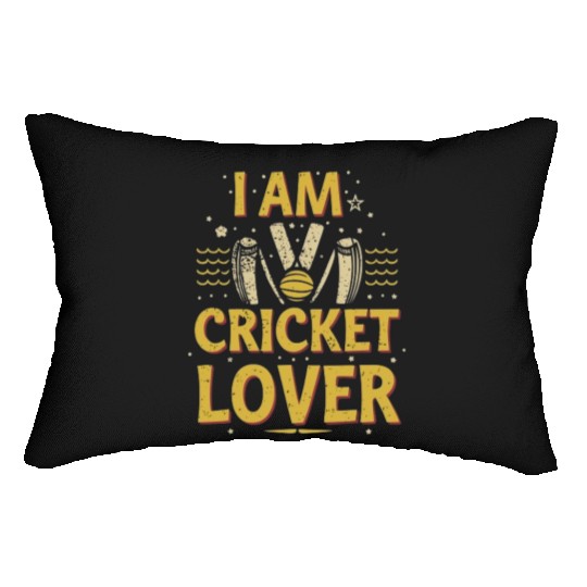 i am cricket lover Lumbar Pillows