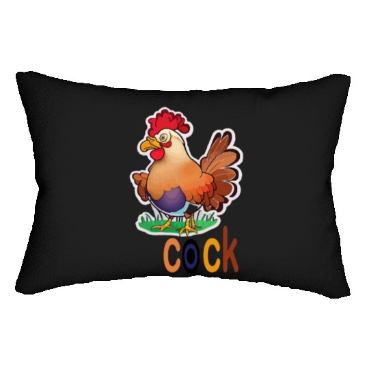 cute cock animal Lumbar Pillows