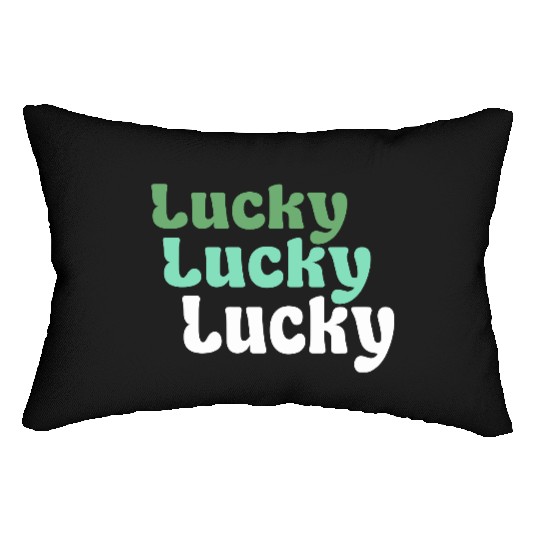 Lucky Lucky Lucky Vector 3 Colors Typography Text Lumbar Pillows