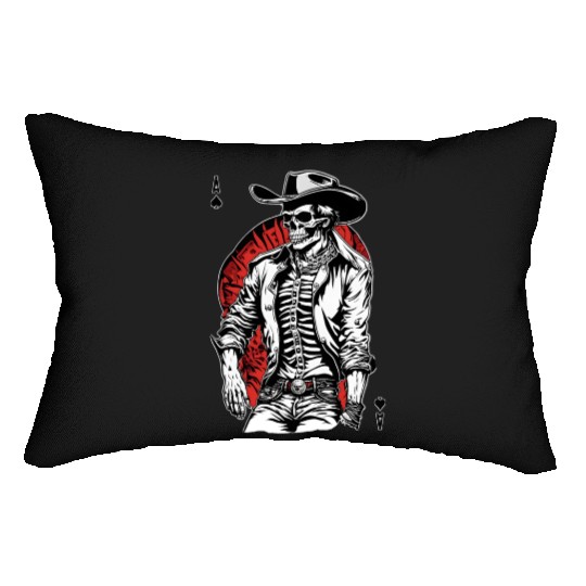 Weird Wild West: Aces High Skeleton Cowboy Lumbar Pillows