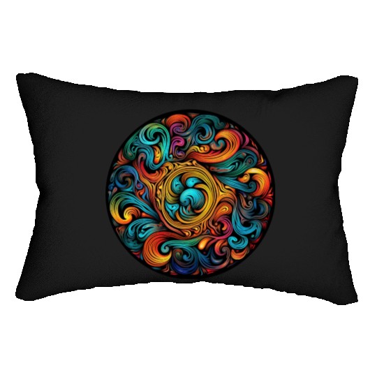 Abstract Spectrum Spiral Lumbar Pillows