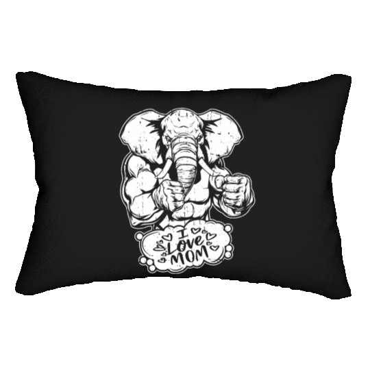 Elephant I Love Mom Lumbar Pillows
