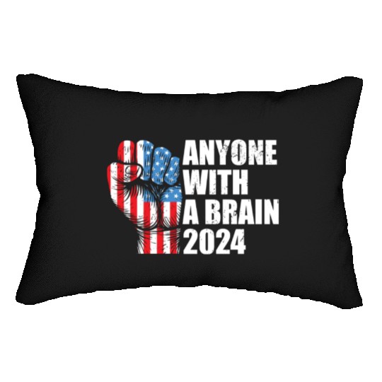 2024 Brain Vote Democracy Anti-Trump Lumbar Pillows