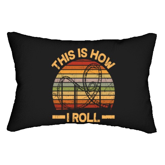 Retro Funny Roller Coaster Lover Roller Coaster Lumbar Pillows