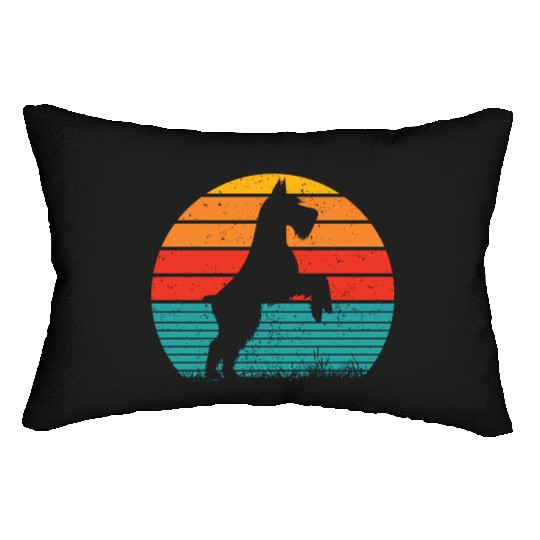 Schnauzer Dog Sunset Lumbar Pillows
