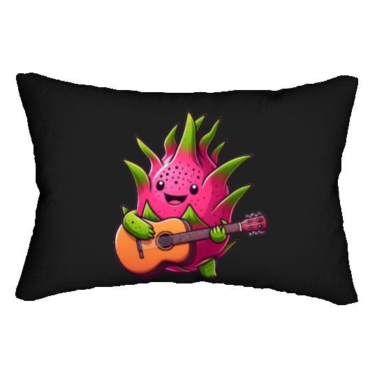 Dragon Fruit Jam: Playing the Guitar Lumbar Pillows