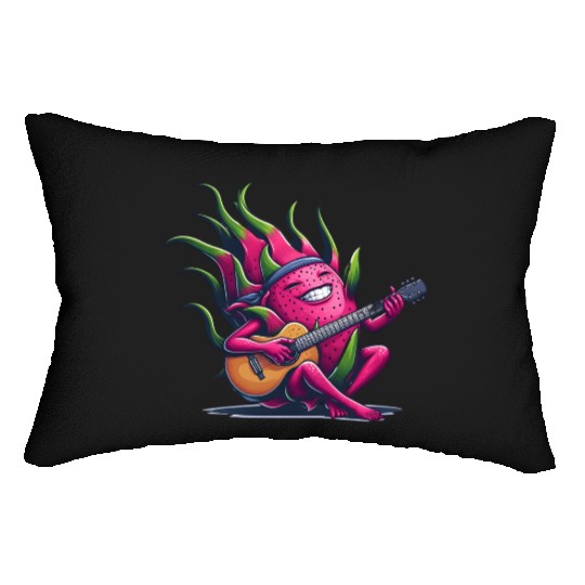 Dragon Fruit Jam: Playing the Guitar Lumbar Pillows