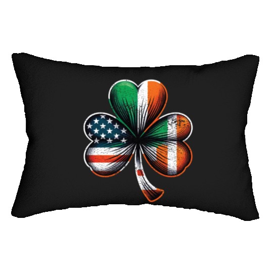 Irish American Shamrock Stars Stripes Lumbar Pillows