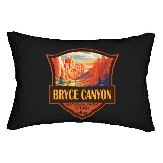 Bryce Canyon National Park Travel Retro Badge Lumbar Pillows