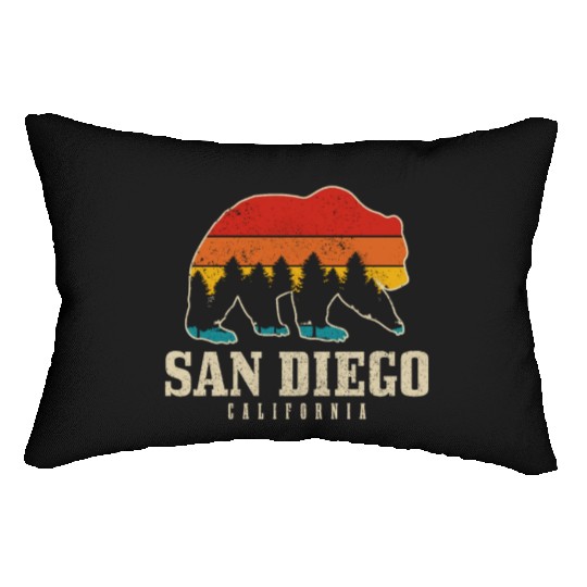 San Diego California Bear Souvenir Lumbar Pillows