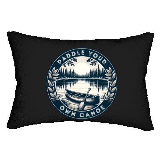 Solo Canoe Journey Lake Lumbar Pillows