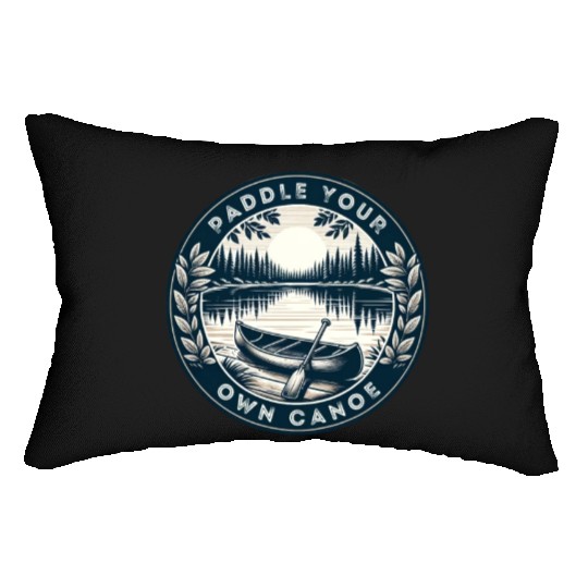 Solo Canoe Journey Lake Lumbar Pillows