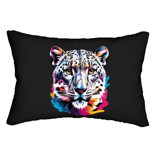 Snow leopard Lumbar Pillows