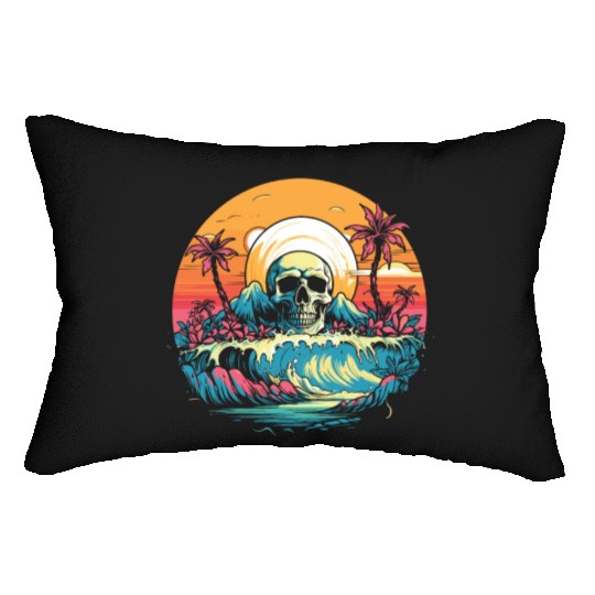 Surfing Surfer Skull Nature Lumbar Pillows