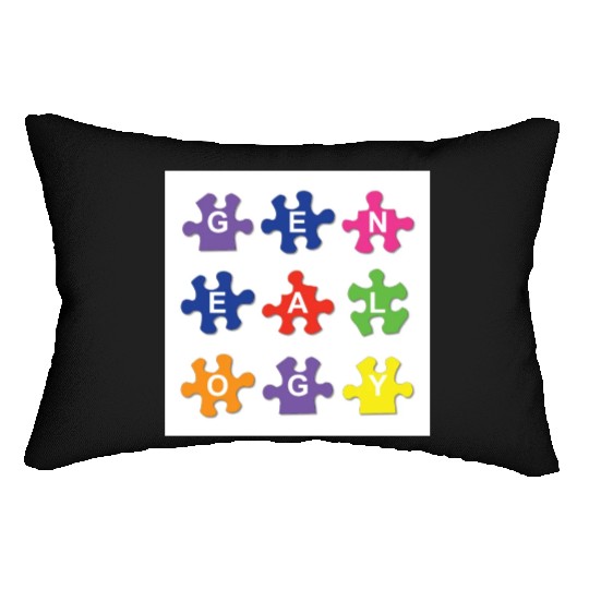 Genealogy Jigsaw Puzzle Pieces Lumbar Pillows