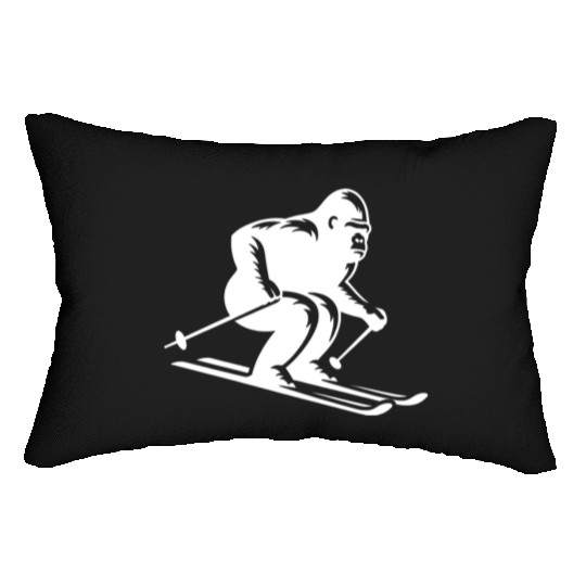 Monkey Gorilla Chimpanzee Ski Silhouette Design Lumbar Pillows