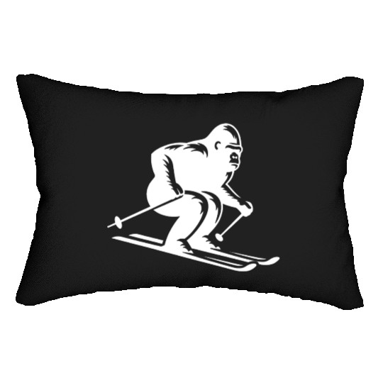 Monkey Gorilla Chimpanzee Ski Silhouette Design Lumbar Pillows
