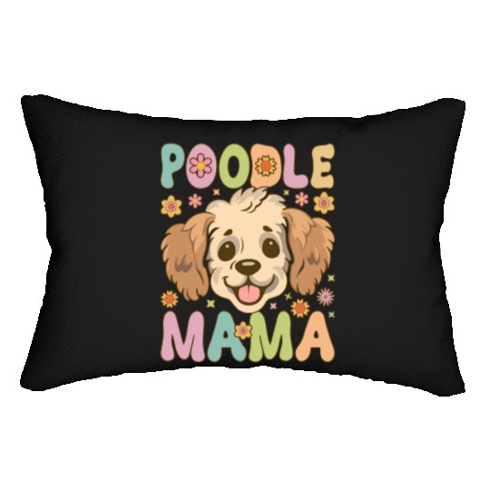 Groovy Poodle Mom Female Dog Lover Dog Mom Lumbar Pillows