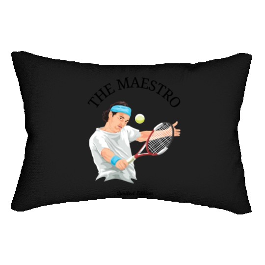 White Illustrated Tennis Club T Stirt Lumbar Pillows