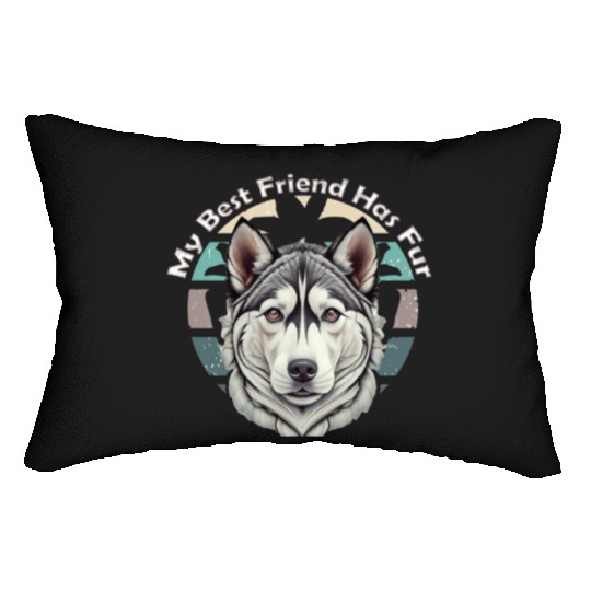 Valentine's Day celebrations with my husky Lumbar Pillows