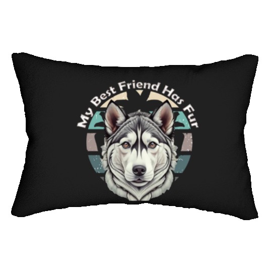 Valentine's Day celebrations with my husky Lumbar Pillows