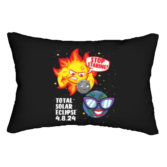 Total Solar Eclipse Stop Staring 4.08.24 Eclipse Lumbar Pillows