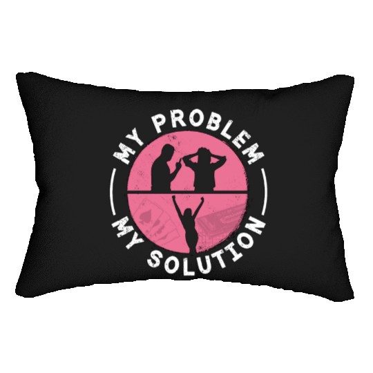Cribbage Player My Problem My Pictogram Mom Dad Lumbar Pillows