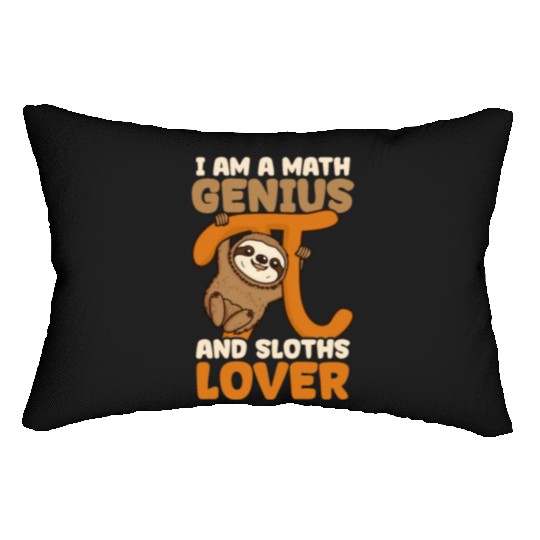 Pi Day Math Genius And Maths Lover Sloth Lumbar Pillows