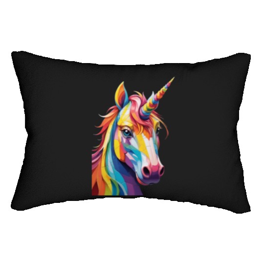 Colorful Rainbow Unicorn Lumbar Pillows