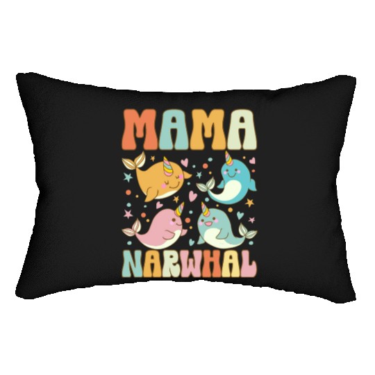 Groovy Narwhal Mom Narwhal Lover Lumbar Pillows