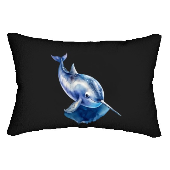 Narwhal Whale Lumbar Pillows