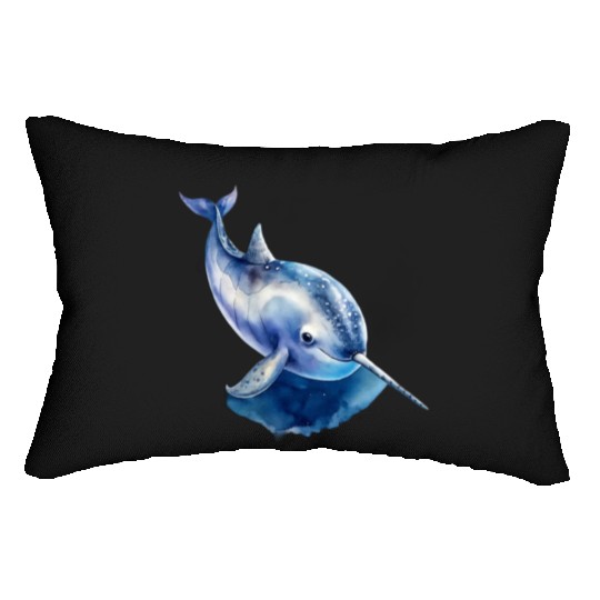 Narwhal Whale Lumbar Pillows