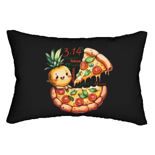 pi day math Pineapple pizza Toppings Lumbar Pillows