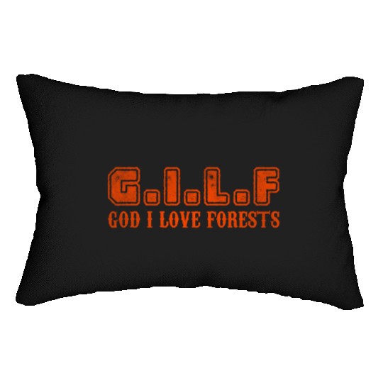 God I love forests Lumbar Pillows