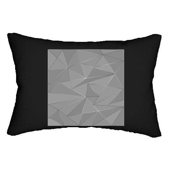 Grey silver low poly abstract background Lumbar Pillows