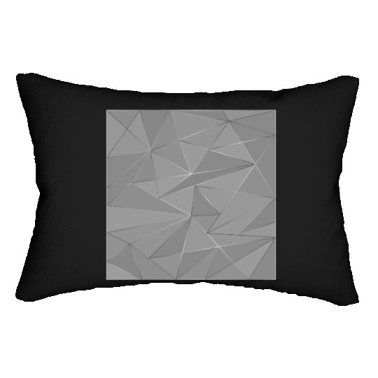 Grey silver low poly abstract background Lumbar Pillows