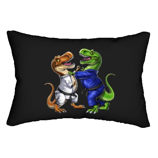 T-Rex Dinosaur Jiu-Jitsu Wrestlers Lumbar Pillows
