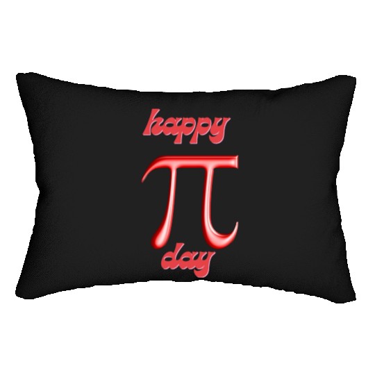 Pi Day in Red Lumbar Pillows