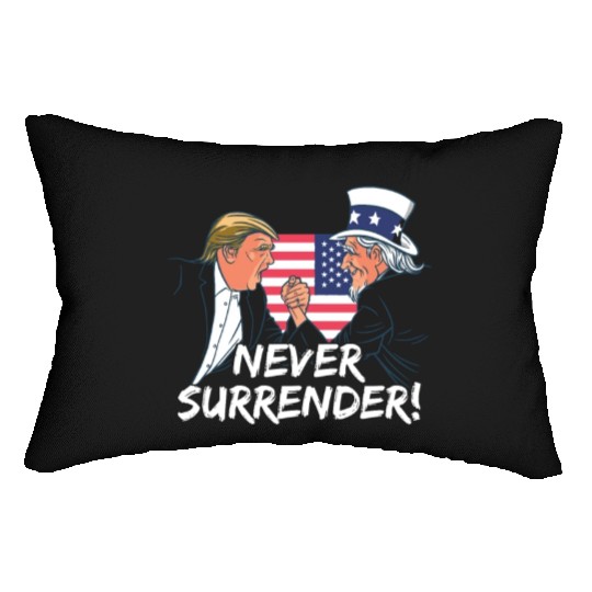 Trump Never Surrender Mug Shot Lumbar Pillows