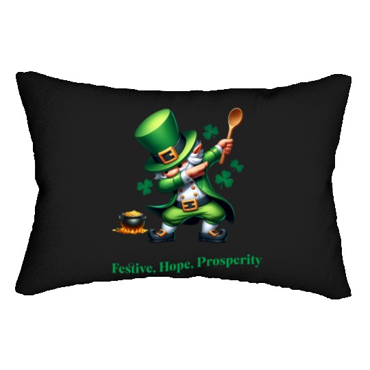 Funny Saint Patricks Day Party, Dab Dance Lumbar Pillows
