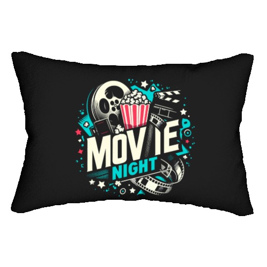 Movie Night Popcorn Film Theatre Cinema Ticket Lumbar Pillows