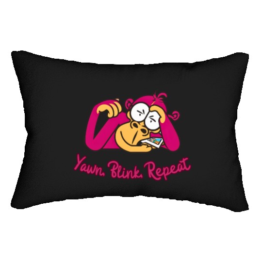 Sleepy Monkey's Mantra: Yawn, Blink, Repeat Lumbar Pillows