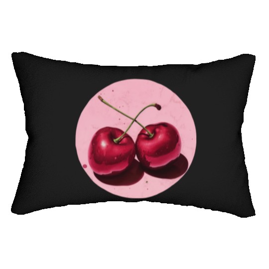 Realistic Cherry Lumbar Pillows