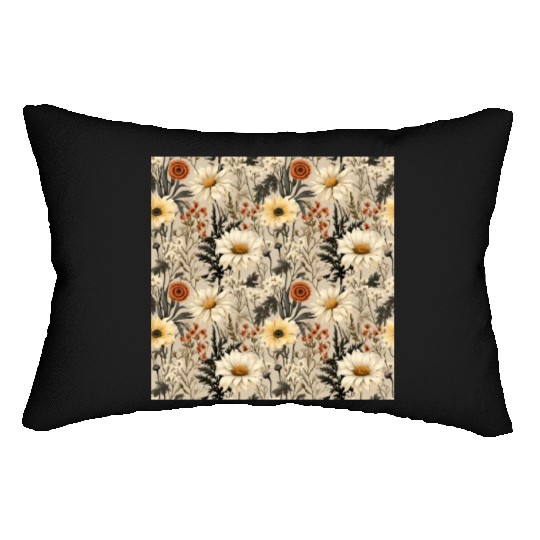 Delicate Wildflowers Pattern Lumbar Pillows